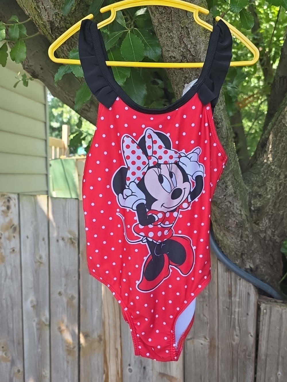 Disney Red and Black Girls' Minnie Polka Dot Swimwear